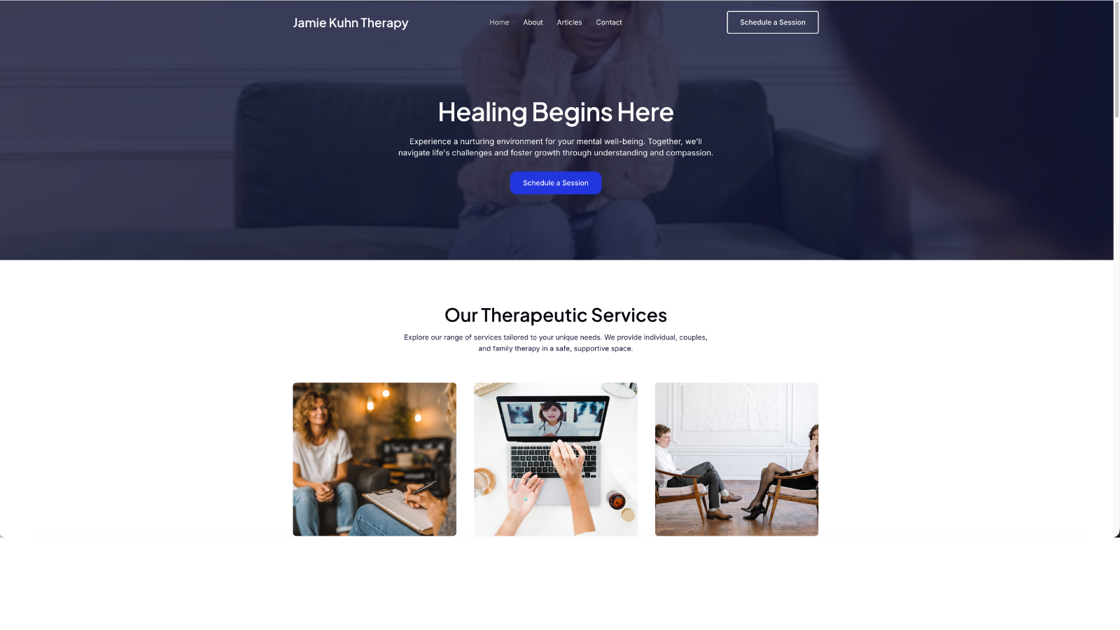 Jamie Kuhn Therapy homepage